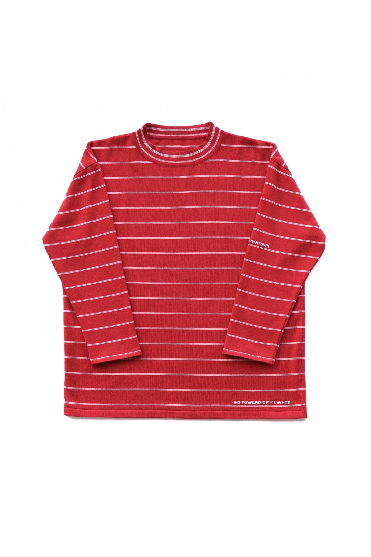 Porter Classic - CLASSIC BORDER MOCK NECK LONG SLEEVE SHIRT - RED