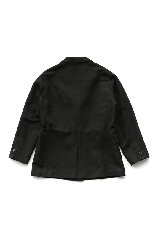 WRYHT - STRING WAIST PEAKED JACKET - BLACK