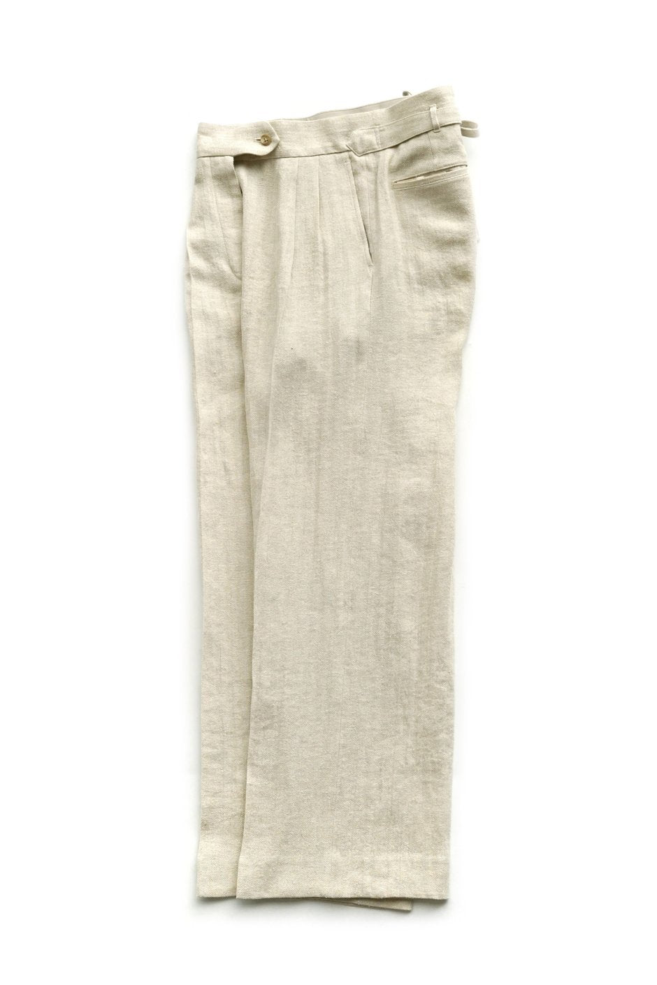 WRYHT - KNOTTED BUCK PLEATED TROUSER - NATURAL