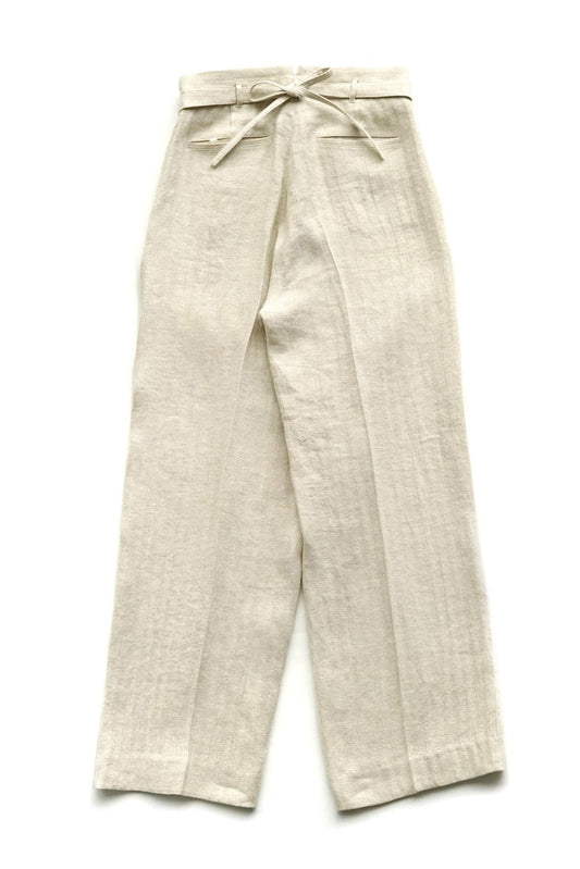 WRYHT - KNOTTED BUCK PLEATED TROUSER - NATURAL