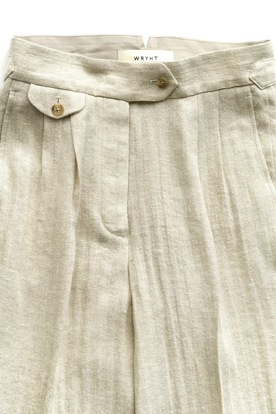 WRYHT - KNOTTED BUCK PLEATED TROUSER - NATURAL