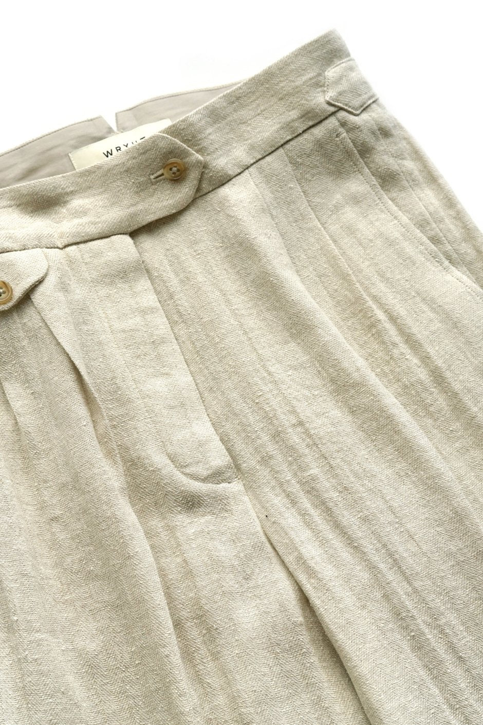 WRYHT - KNOTTED BUCK PLEATED TROUSER - NATURAL