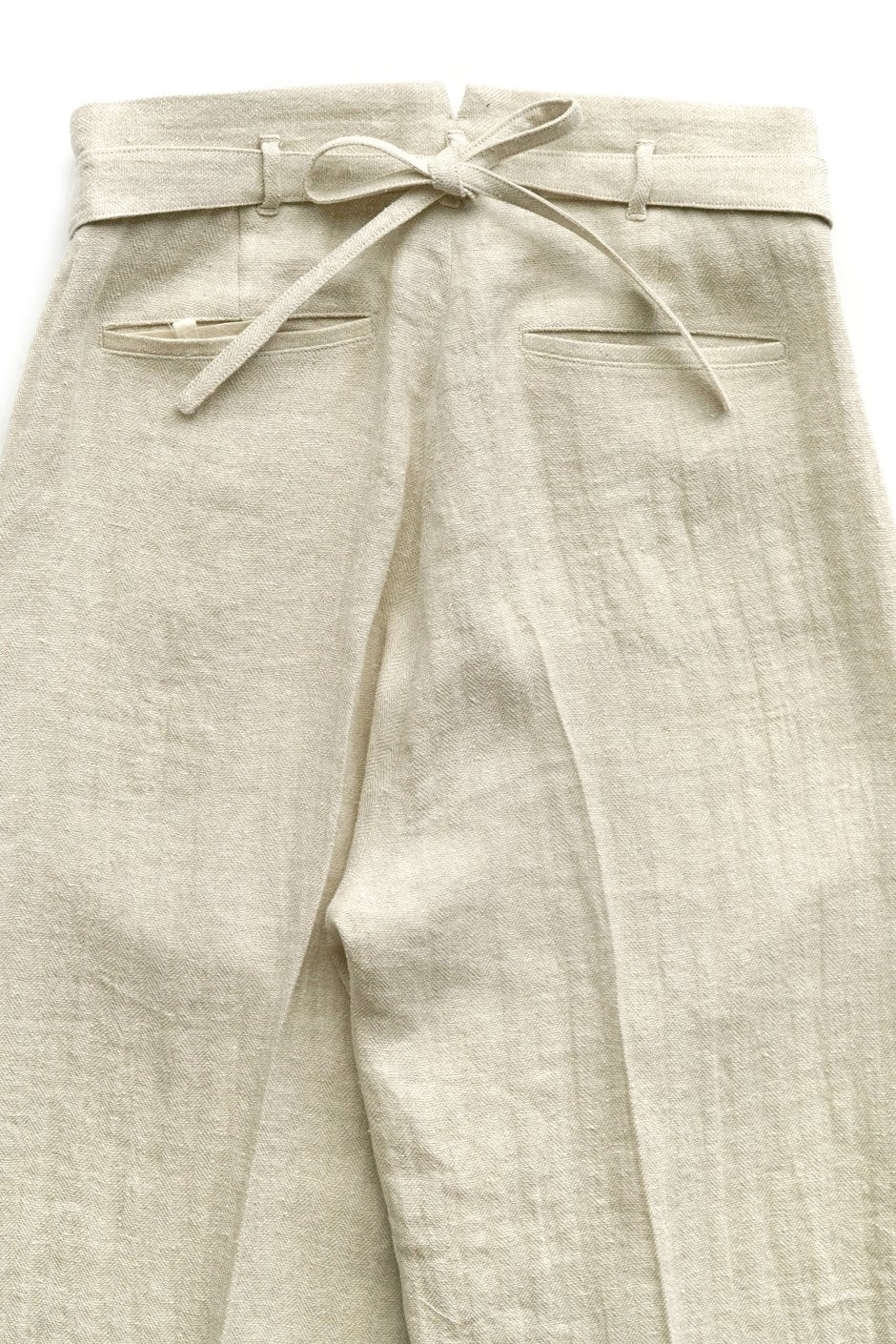 WRYHT - KNOTTED BUCK PLEATED TROUSER - NATURAL