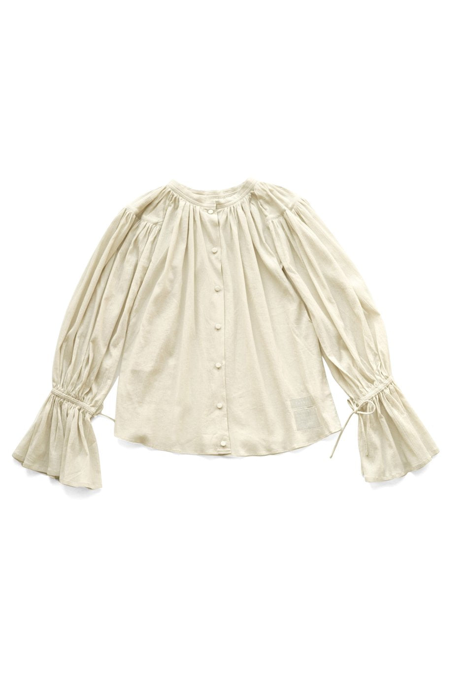 WRYHT - GATHERED SLEEVE FOLK TOP - NATURAL