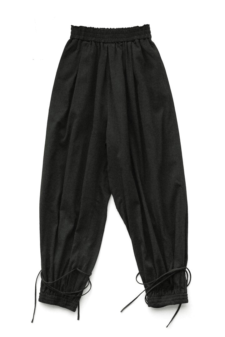 WRYHT -  GATHERED WAIST FOLK TROUSER - BLACK