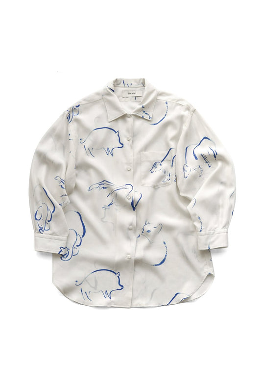 WRYHT - ONE-PIECE COLLAR BLOUSE - DRAWING (RAW WHITE)