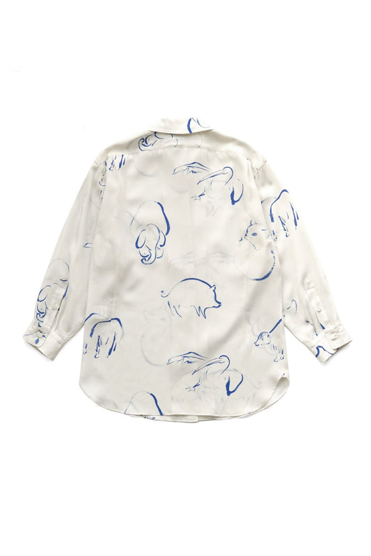 WRYHT - ONE-PIECE COLLAR BLOUSE - DRAWING (RAW WHITE)