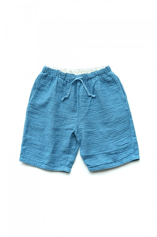 Porter Classic - SASHIKO LINEN PREMIUM SHORTS - BLUE