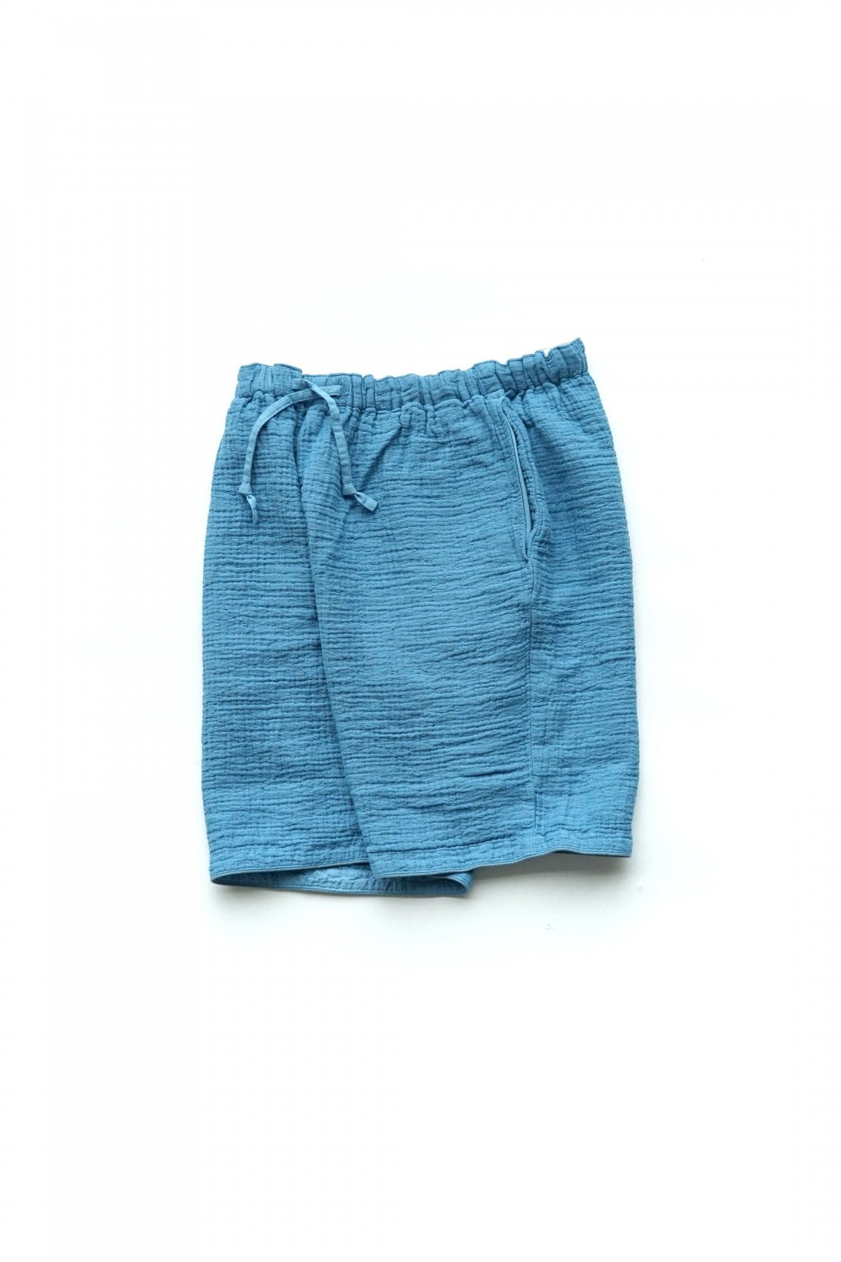 Porter Classic - SASHIKO LINEN PREMIUM SHORTS - BLUE