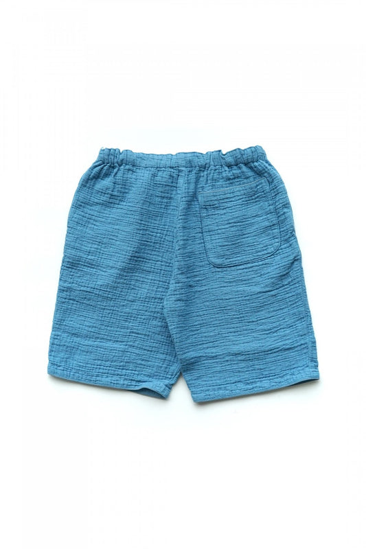 Porter Classic - SASHIKO LINEN PREMIUM SHORTS - BLUE