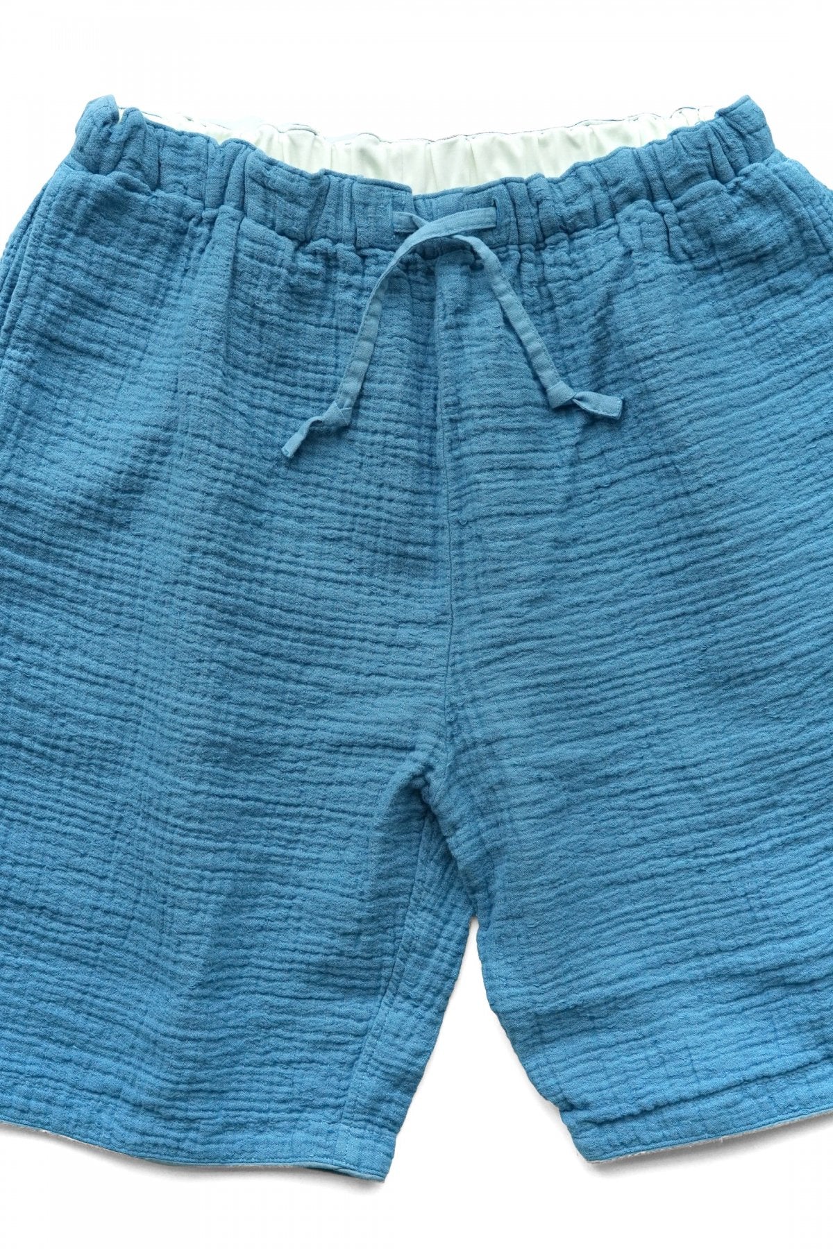 Porter Classic - SASHIKO LINEN PREMIUM SHORTS - BLUE