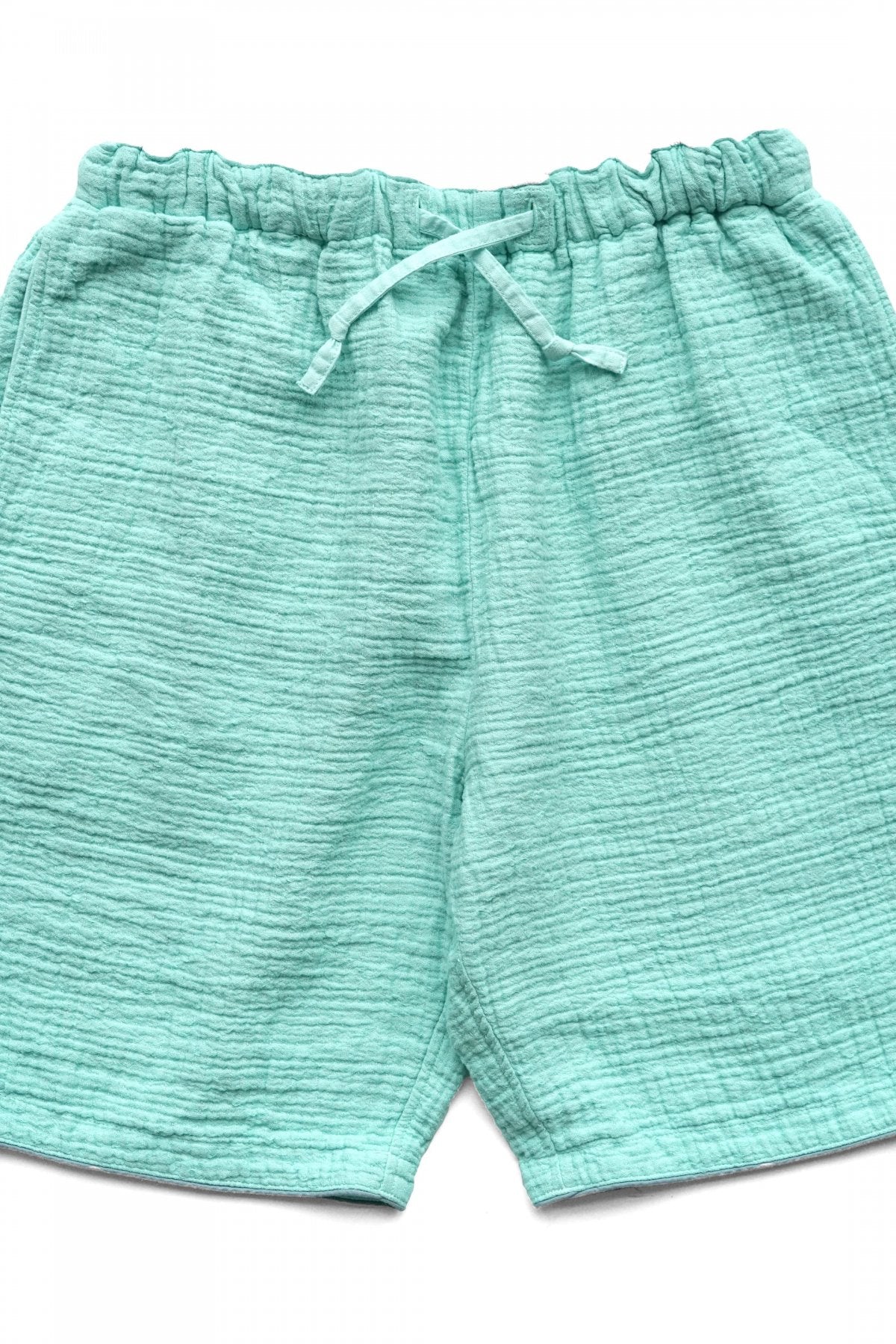 Porter Classic - SASHIKO LINEN PREMIUM SHORTS - TURQUOISE