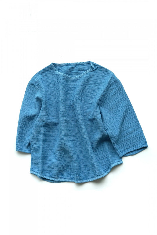 Porter Classic - SASHIKO LINEN PREMIUM SWEAT SHIRT - BLUE