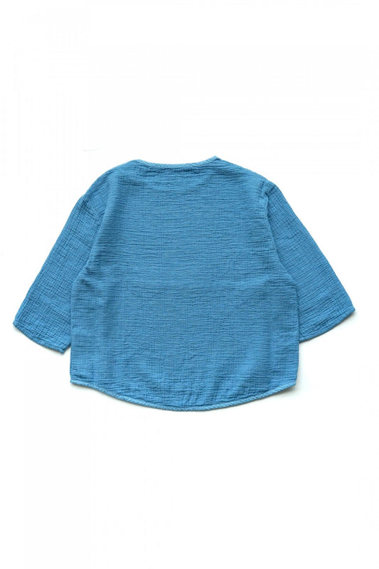 Porter Classic - SASHIKO LINEN PREMIUM SWEAT SHIRT - BLUE