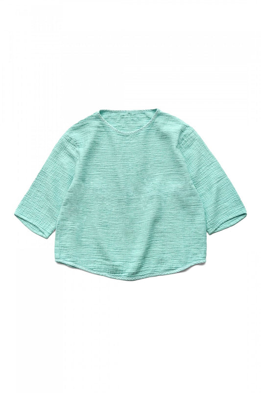 Porter Classic - SASHIKO LINEN PREMIUM SWEAT SHIRT - TURQUOISE