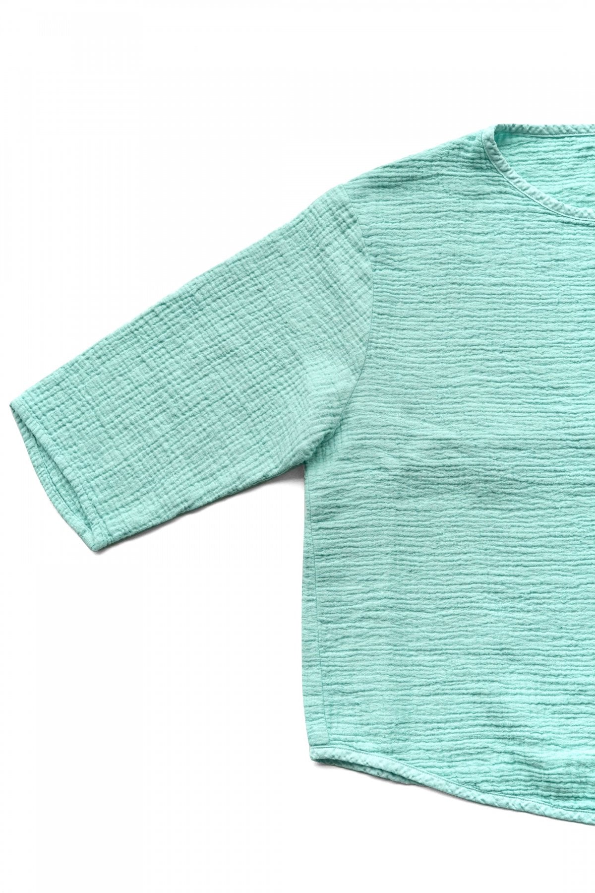 Porter Classic - SASHIKO LINEN PREMIUM SWEAT SHIRT - TURQUOISE