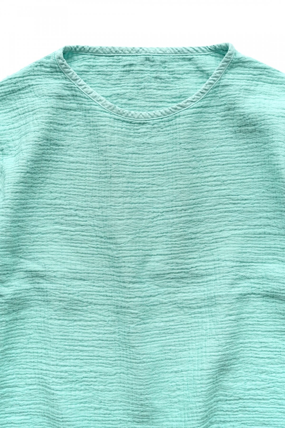 Porter Classic - SASHIKO LINEN PREMIUM SWEAT SHIRT - TURQUOISE