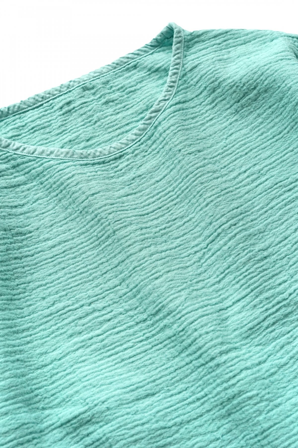 Porter Classic - SASHIKO LINEN PREMIUM SWEAT SHIRT - TURQUOISE