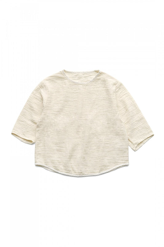 Porter Classic - SASHIKO LINEN PREMIUM SWEAT SHIRT - WHITE