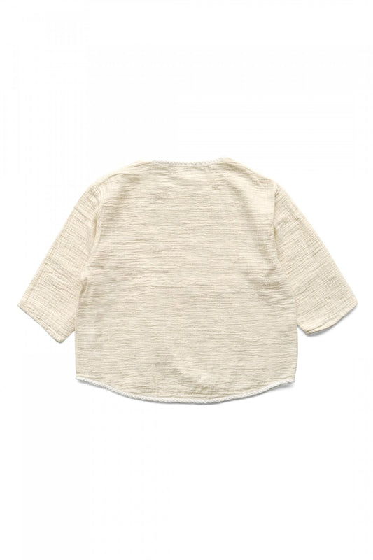 Porter Classic - SASHIKO LINEN PREMIUM SWEAT SHIRT - WHITE