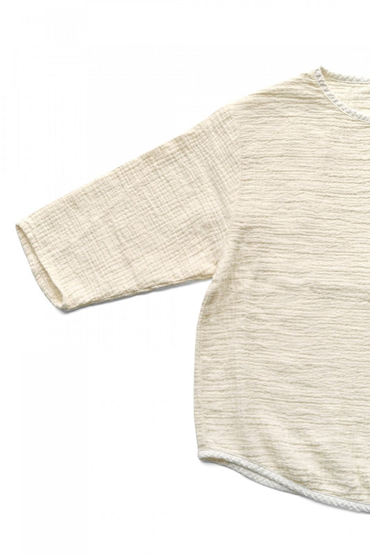 Porter Classic - SASHIKO LINEN PREMIUM SWEAT SHIRT - WHITE