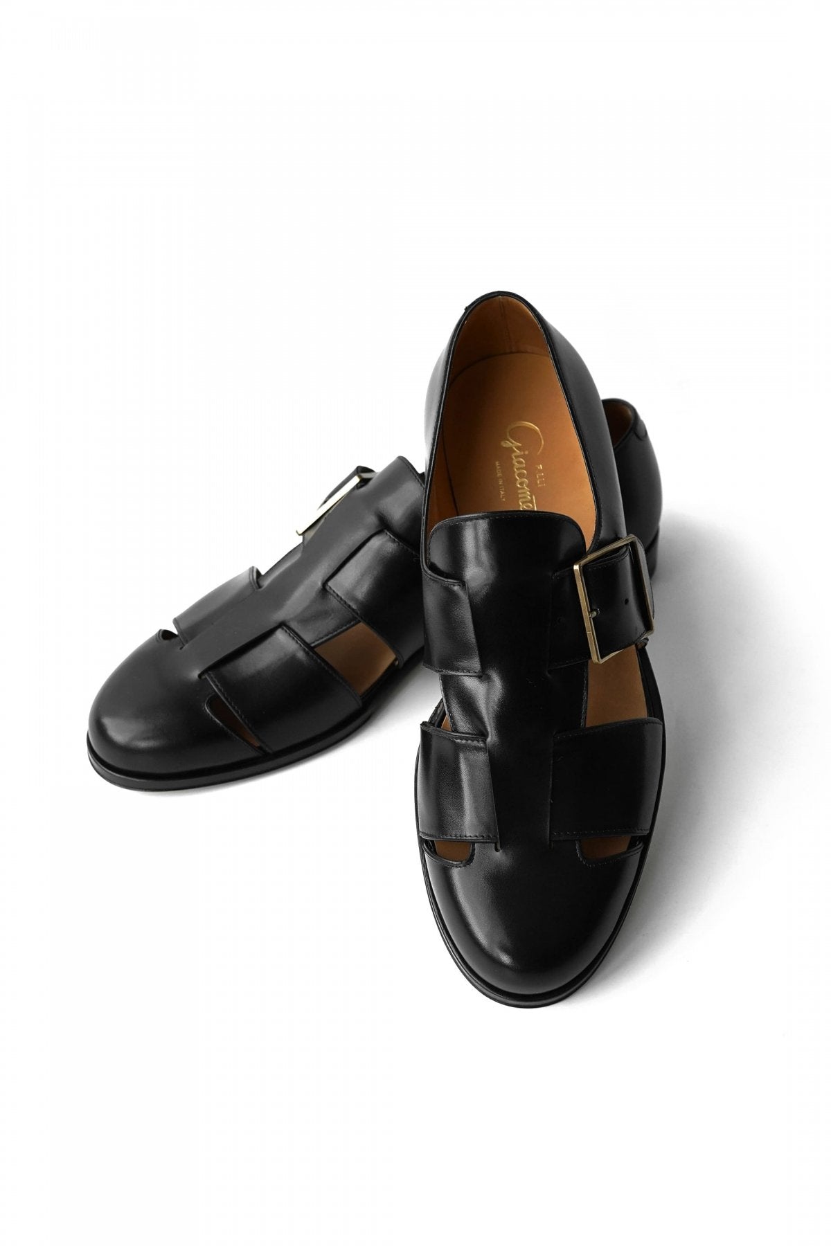 F.LLI Giacometti - FG592 - GHURKA SHOES  - FRENCH CALF LEATHER - BLACK