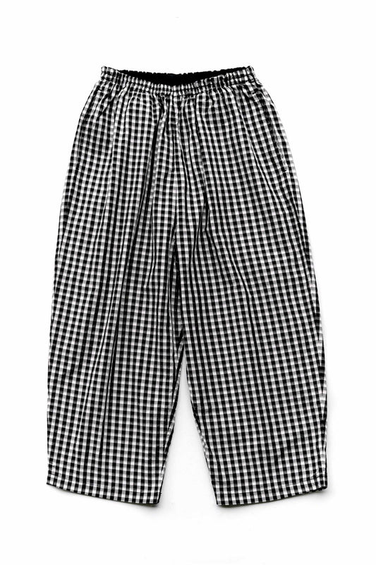 Porter Classic - GINGHAM CHECK PEACE PANTS - BLACK