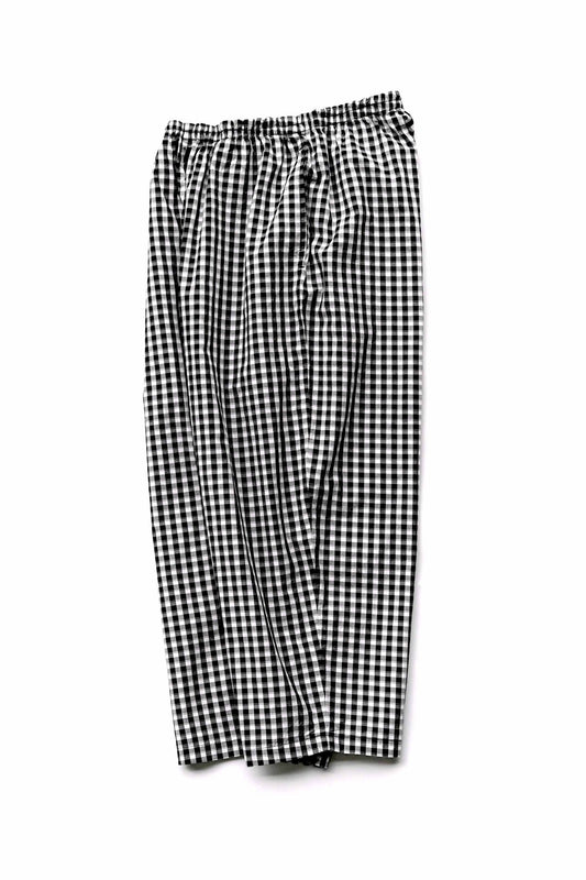 Porter Classic - GINGHAM CHECK PEACE PANTS - BLACK