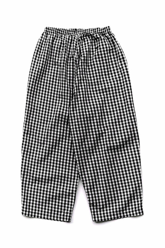 Porter Classic - GINGHAM CHECK PEACE PANTS - BLACK