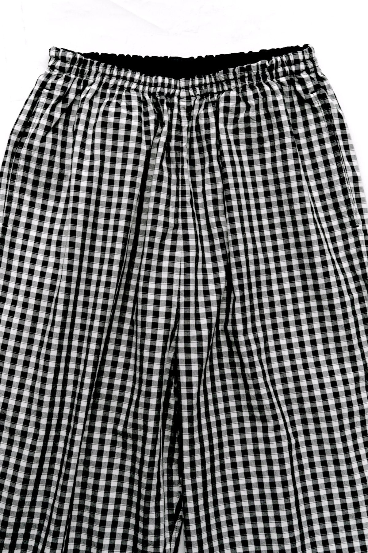 Porter Classic - GINGHAM CHECK PEACE PANTS - BLACK