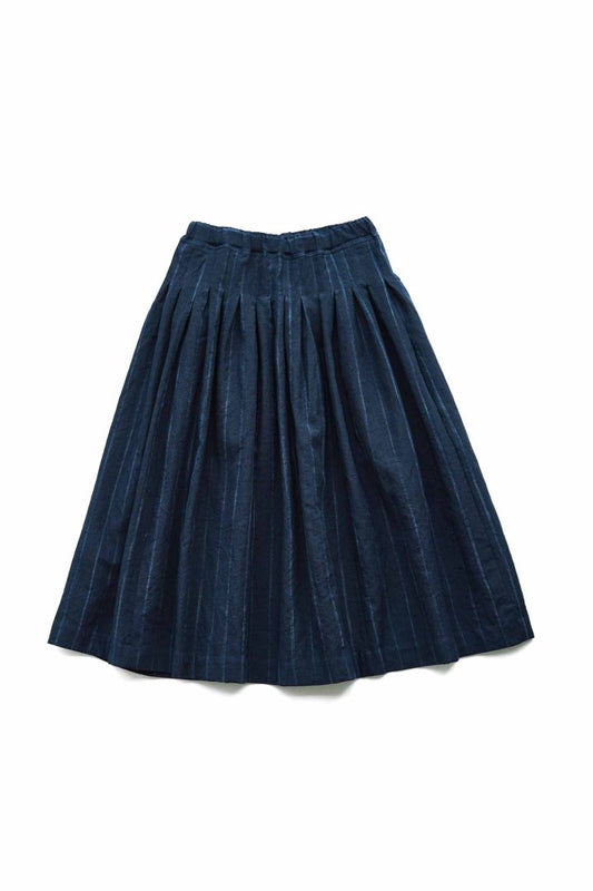 Bergfabel - FARMER SKIRT PLEATS - NAVY STRIPE