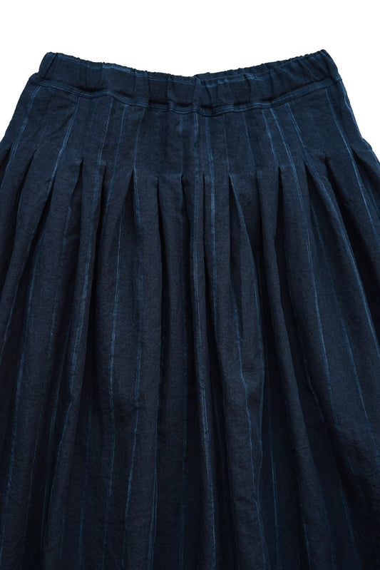 Bergfabel - FARMER SKIRT PLEATS - NAVY STRIPE