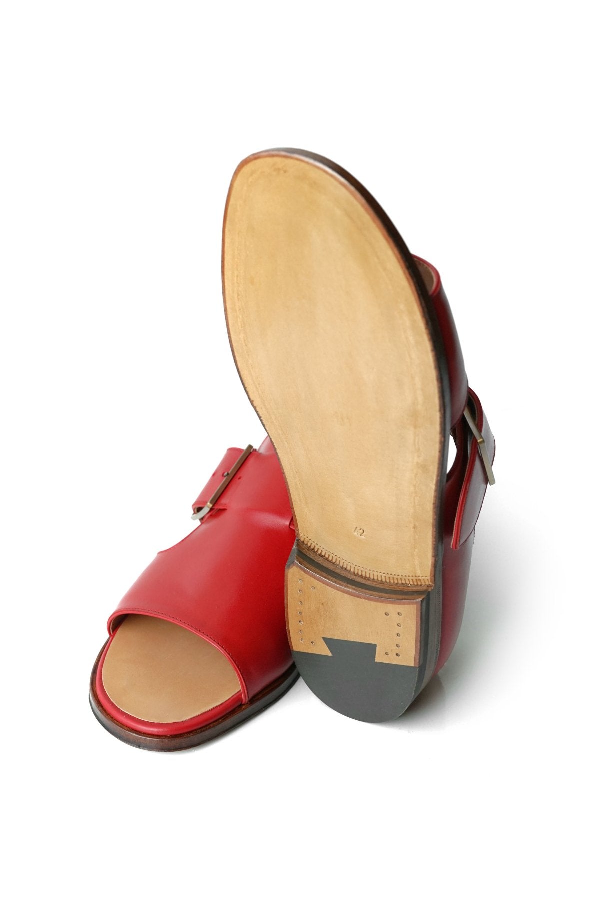 F.LLI Giacometti - FG586 - OPEN TOE SANDALES - CALF LEATHER - RED