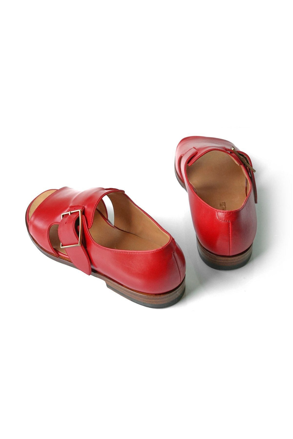 F.LLI Giacometti - FG586 - OPEN TOE SANDALES - CALF LEATHER - RED