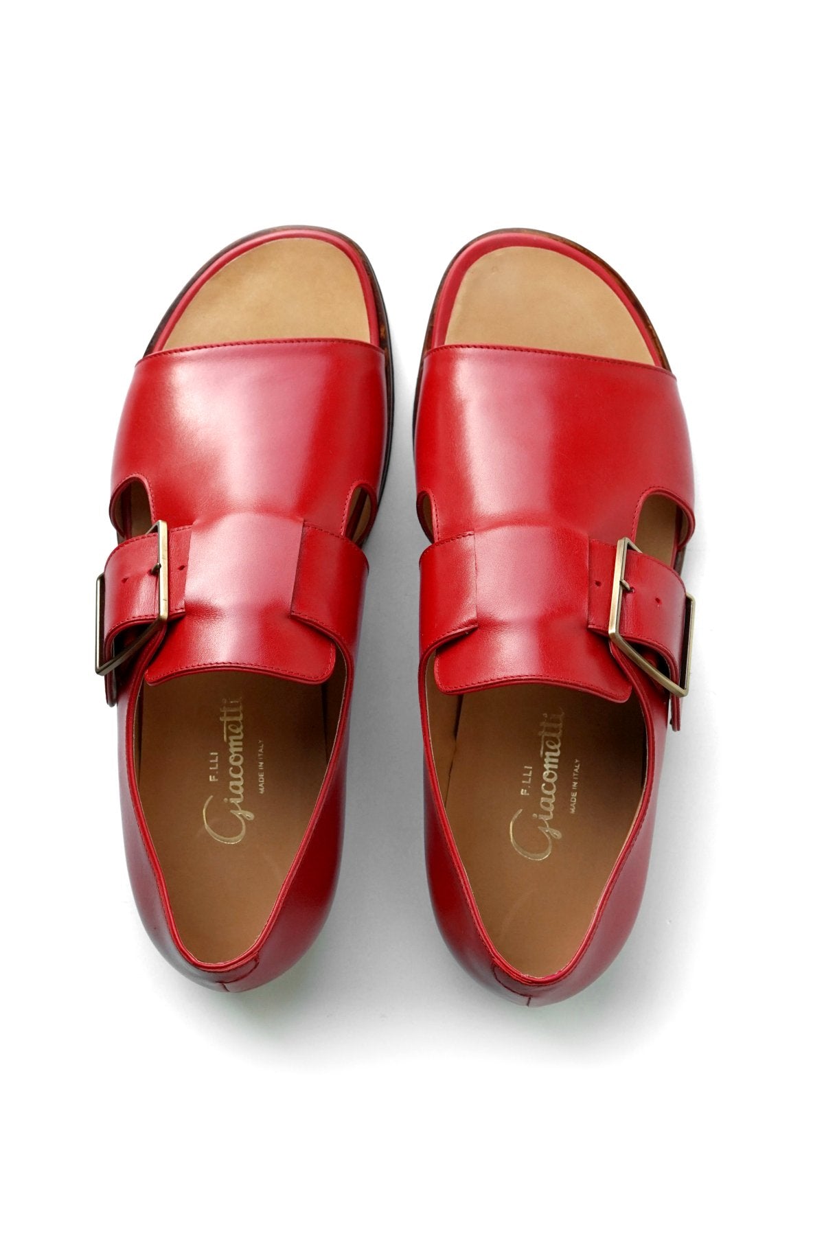 F.LLI Giacometti - FG586 - OPEN TOE SANDALES - CALF LEATHER - RED