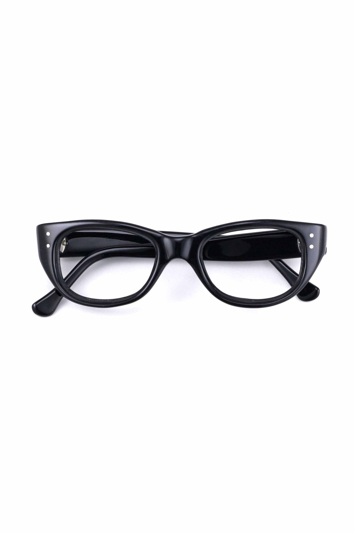 1950s BRITISH VINTAGE EYEWEAR 3DOT TEMPLE BLACK - OPT-859