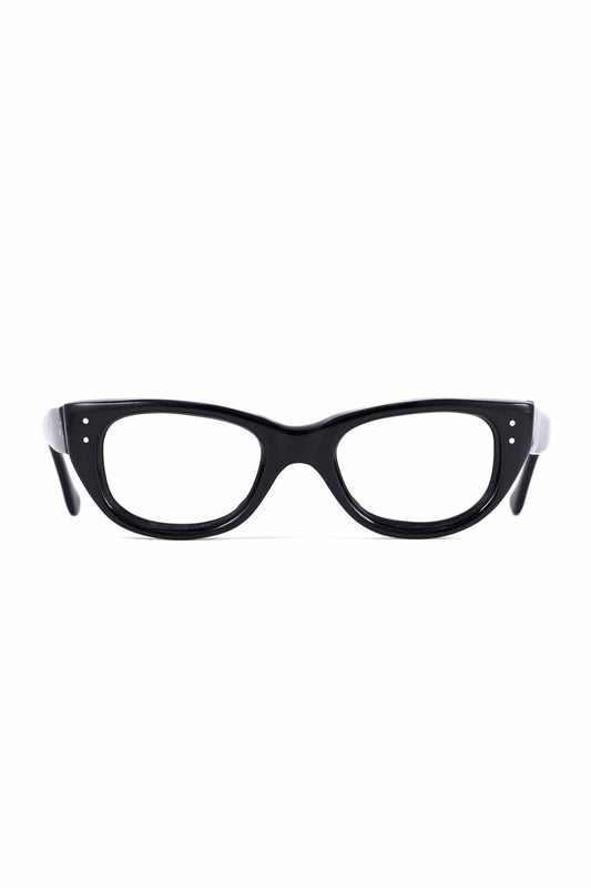 1950s BRITISH VINTAGE EYEWEAR 3DOT TEMPLE BLACK - OPT-859