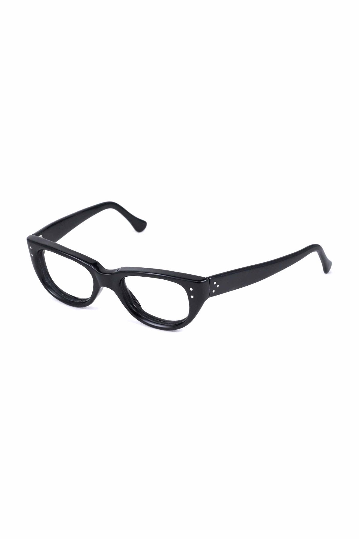 1950s BRITISH VINTAGE EYEWEAR 3DOT TEMPLE BLACK - OPT-859