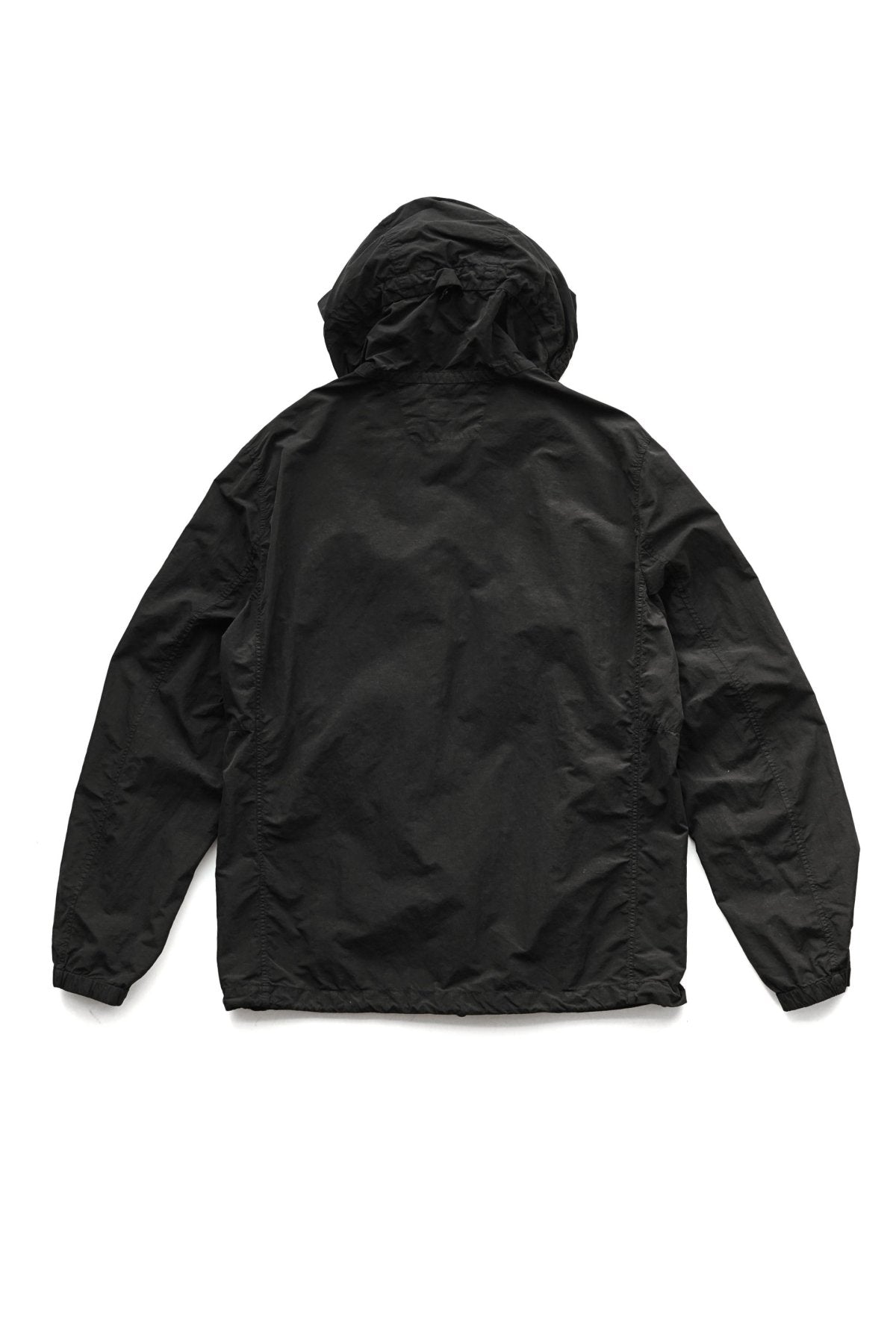 C.P. COMPANY - FLATT NYLON MIXED HOODED OVERSHIRT - BLACK