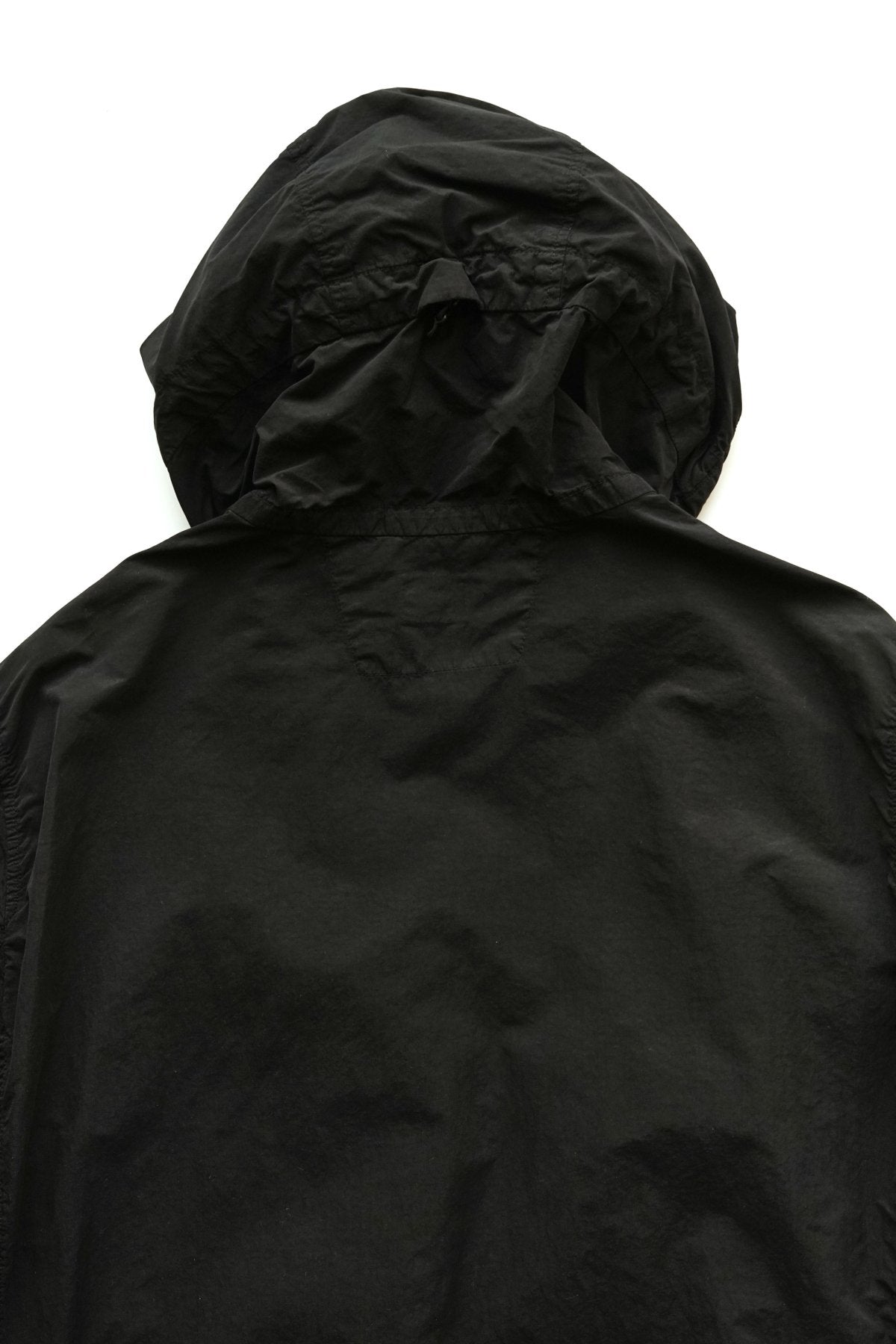 C.P. COMPANY - FLATT NYLON MIXED HOODED OVERSHIRT - BLACK