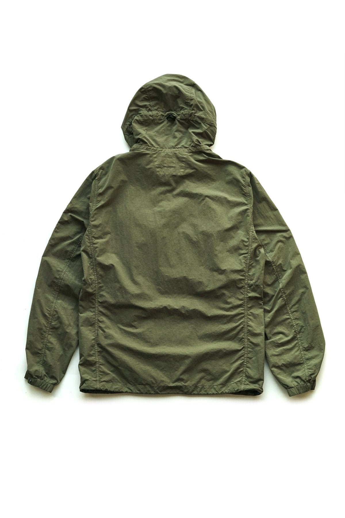 C.P. COMPANY - FLATT NYLON MIXED HOODED OVERSHIRT - BURNT OLIVE