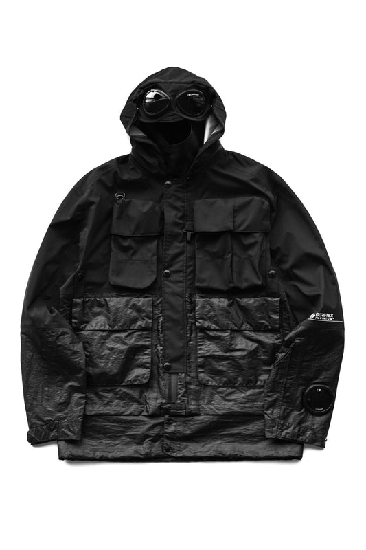 C.P. COMPANY - GORE-TEX 3L INFINIUM MIXED LA MILLE JACKET - BLACK