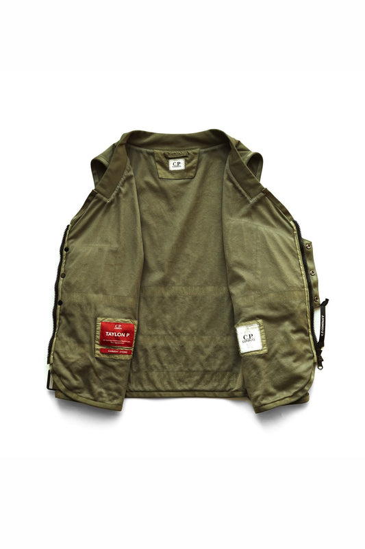 C.P. COMPANY - TAYLON P MIXED UTILITY VEST - BURNT OLIVE