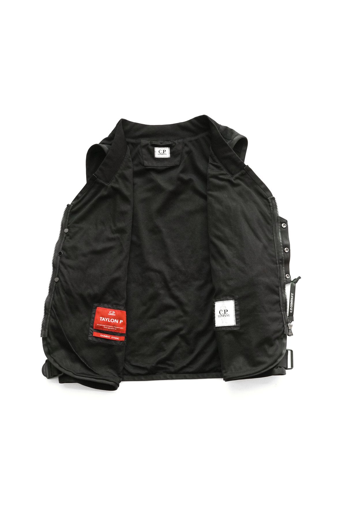 C.P. COMPANY - TAYLON P MIXED UTILITY VEST - BLACK