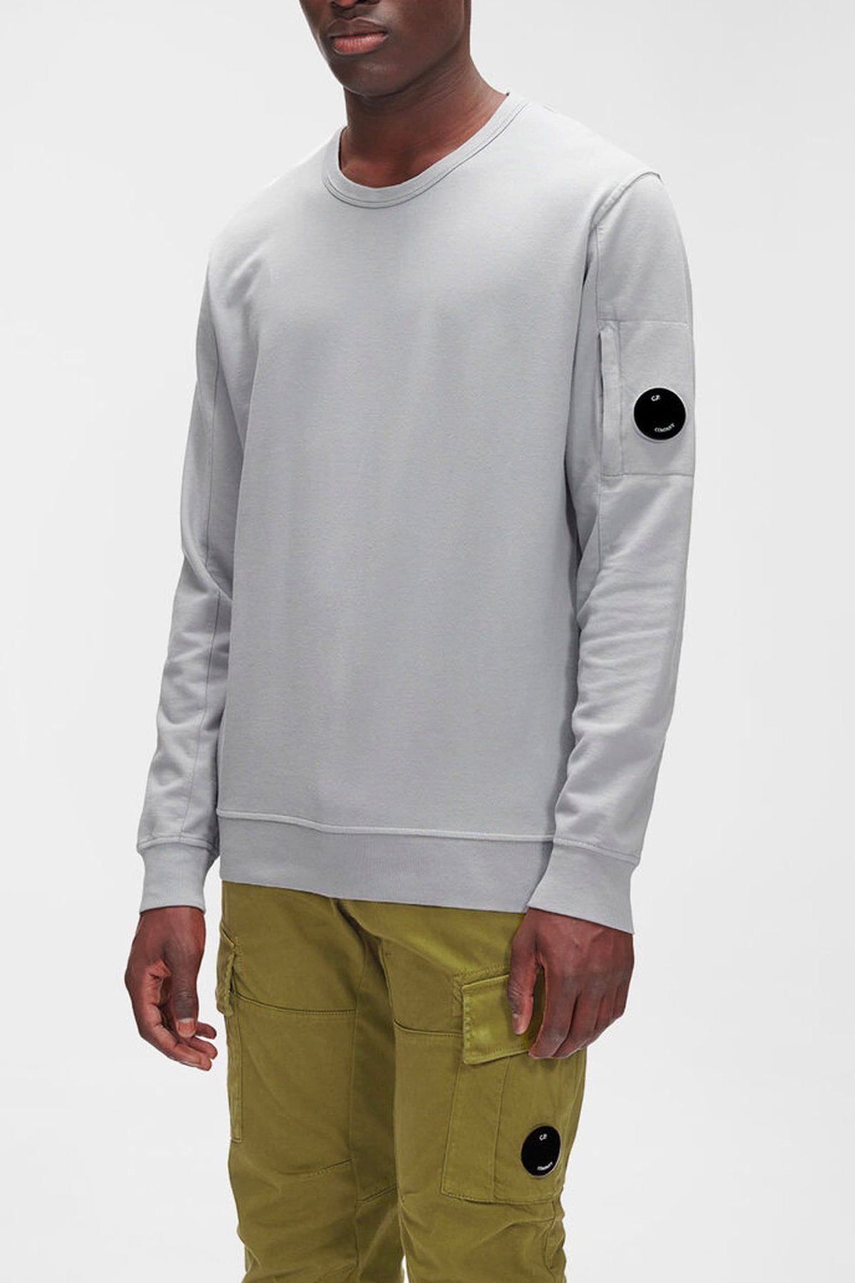 C.P. COMPANY - LIGHT FLEECE CREW NECK SWEATSHIRT - GAUZE WHITE