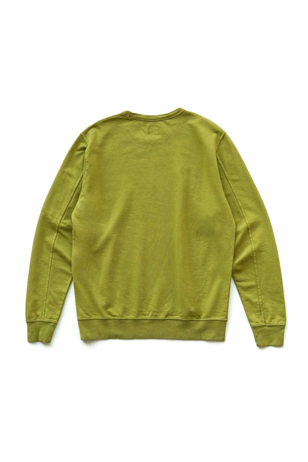 C.P. COMPANY - LIGHT FLEECE CREW NECK SWEATSHIRT - GREEN MOSS