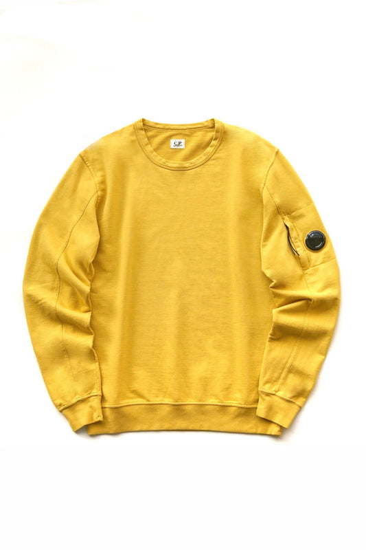 C.P. COMPANY - LIGHT FLEECE CREW NECK SWEATSHIRT - NUGGET GOLD