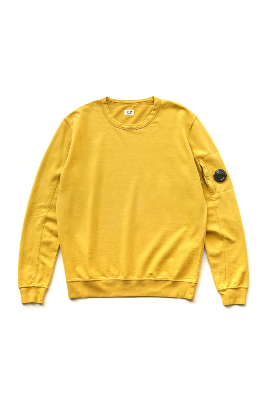 C.P. COMPANY - LIGHT FLEECE CREW NECK SWEATSHIRT - NUGGET GOLD