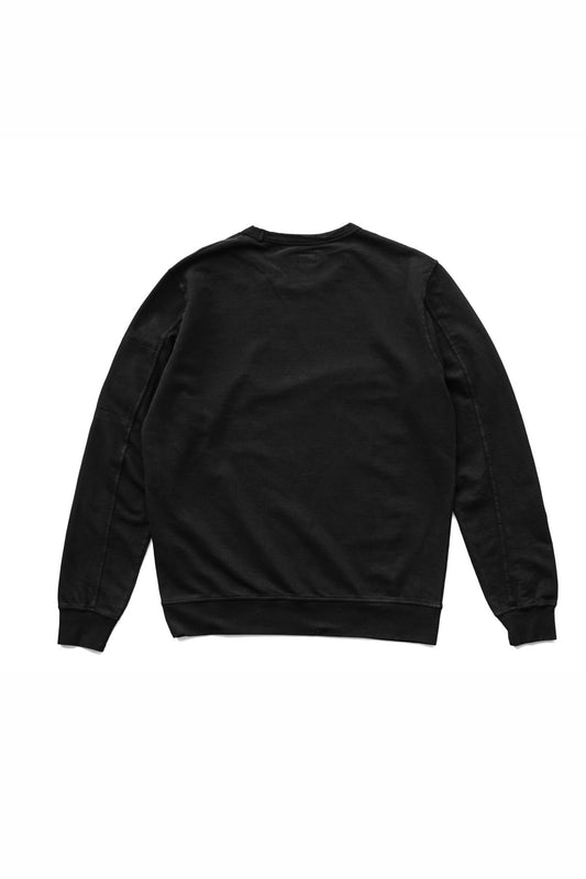 C.P. COMPANY - LIGHT FLEECE CREW NECK SWEATSHIRT - BLACK