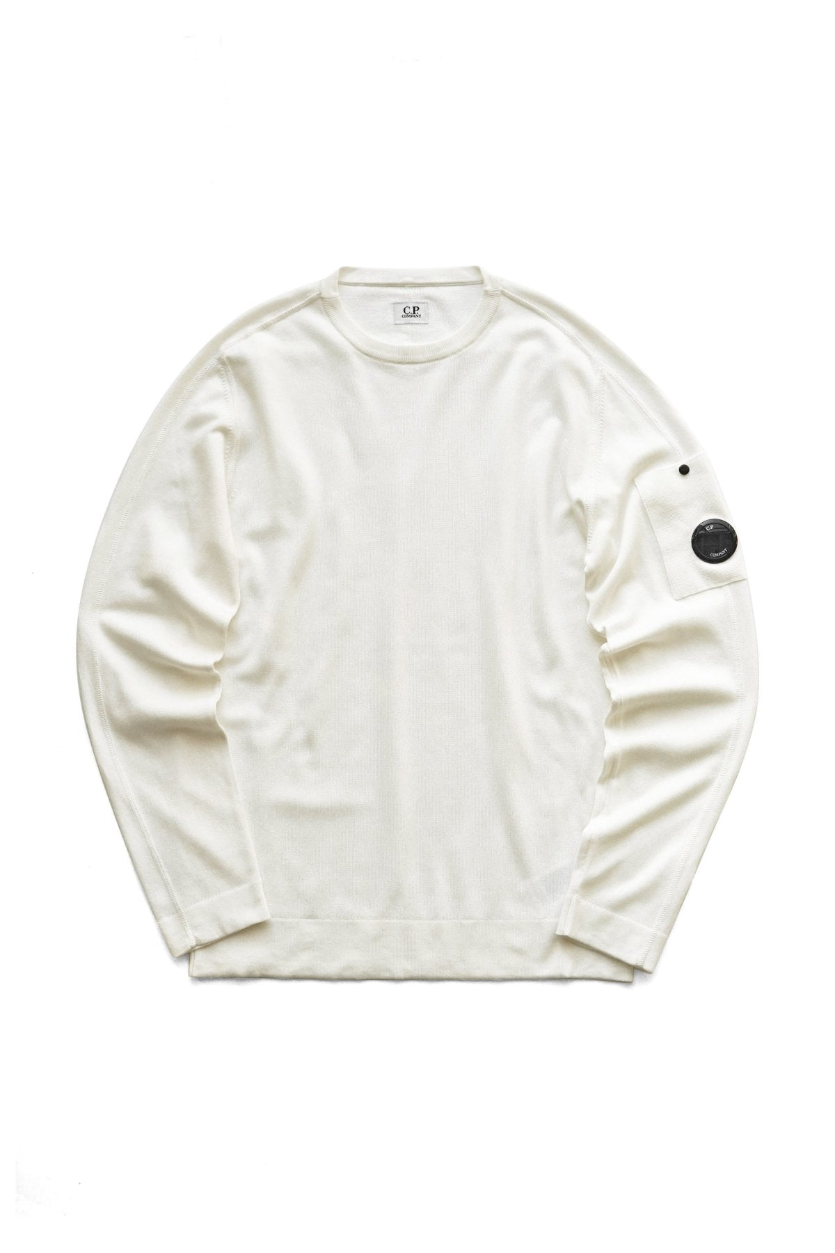 C.P. COMPANY - SEA ISLAND CREW NECK KNIT - GAUZE WHITE